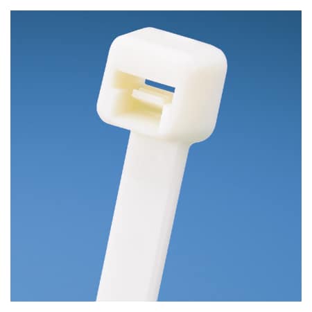 Panduit Cable Tie, 14-1/2 in L, 4 in Max Bundle Dia., White, Nylon 6/6, 50 lb Strength, 1000 PK PLT4S-M69